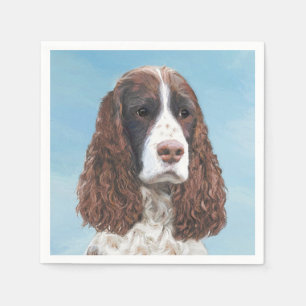 Engelska Springer spanel Painting Original Hund Ar Pappersservett