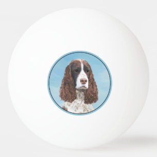 Engelska Springer spanel Painting Original Hund Ar Pingisboll