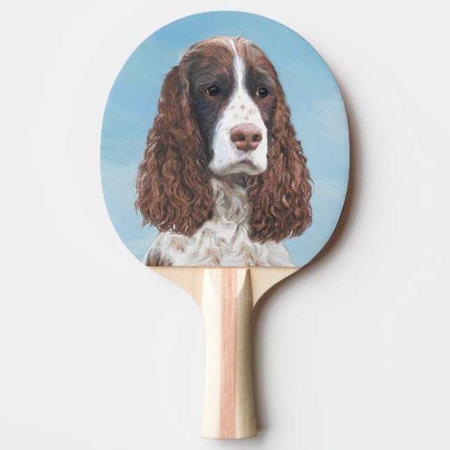 Engelska Springer spanel Painting Original Hund Ar Pingisracket (Framsidan)