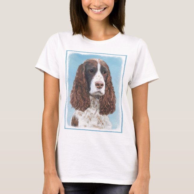 Engelska Springer spanel Painting Original Hund Ar T Shirt (Framsida)