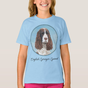 Engelska Springer spanel Painting Original Hund Ar T Shirt