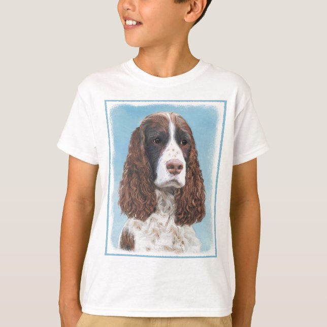 Engelska Springer spanel Painting Original Hund Ar T Shirt (Framsida)