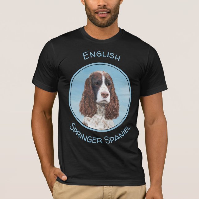 Engelska Springer spanel Painting Original Hund Ar T Shirt (Framsida)