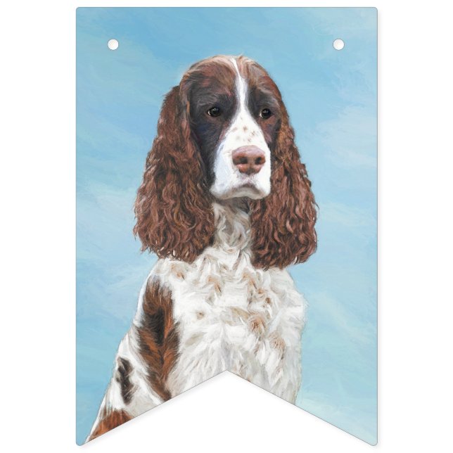 Engelska Springer spanel Painting Original Hund Ar Vimplar (Första flaggan)