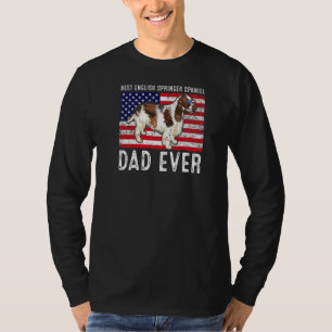 Engelska Springer spanel Pappa USA Flagga Hund T Shirt