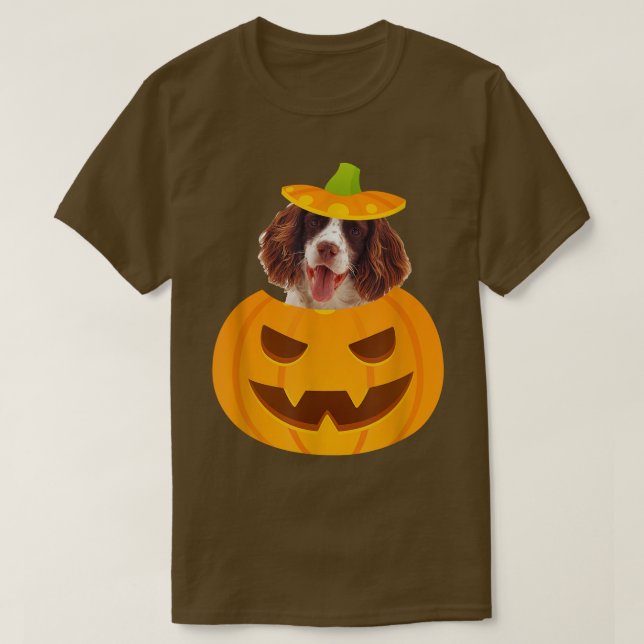 Engelska Springer spanel Peeking ut ur JackoLante T Shirt (Design framsida)