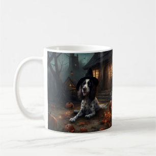 Engelska Springer spanel Pumpkins Halloween Scary Kaffemugg