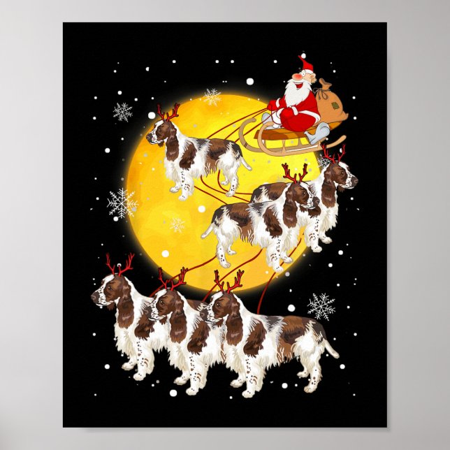 Engelska Springer spanel Reindeer jul Hund Lo Poster (Framsidan)