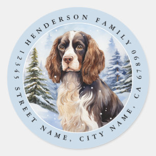 Engelska Springer spanel Round Stickers Runt Klistermärke