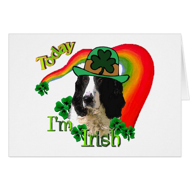 Engelska Springer spanel St Pattys Hälsningskort (Framsidan Horizontal)