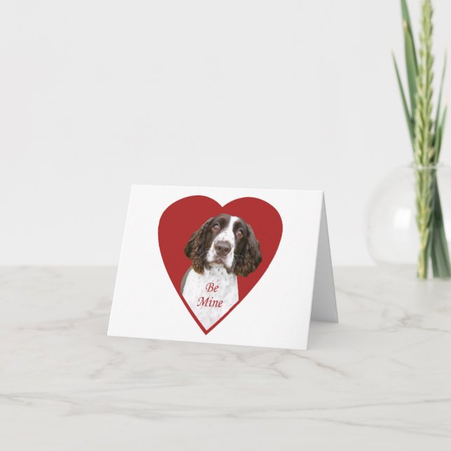 Engelska Springer-spanelen Bli mitt Valentine Card Helgkort (Framsida)