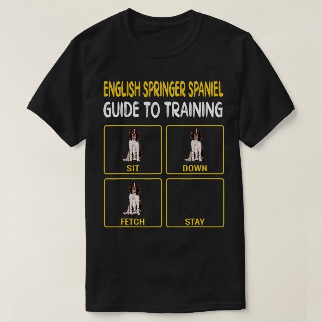 Engelska Springer Spanelguide Guide to Training Hu T Shirt (Design framsida)