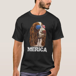 Engelska Springer spanelska amerikanska USA flagga T Shirt