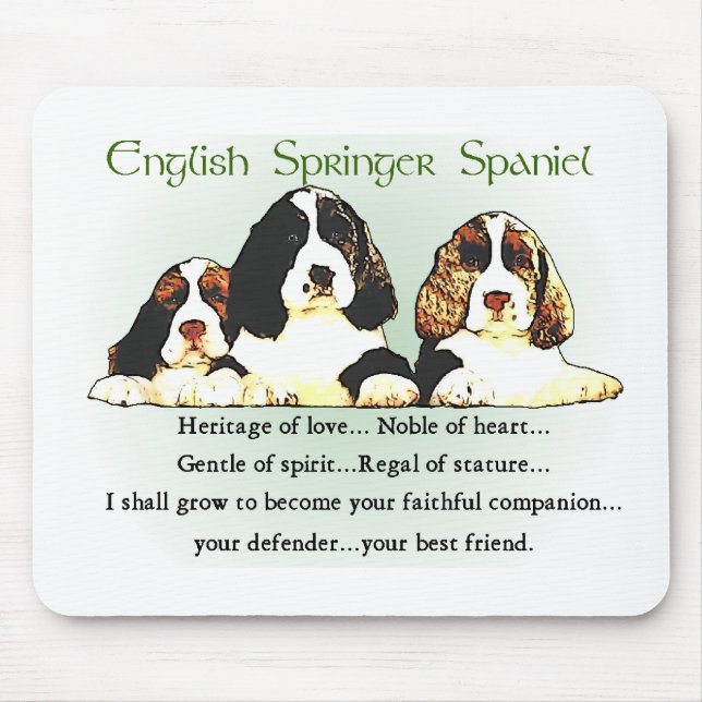 Engelska Springer Spaniel Gifts Musmatta (Framsidan)