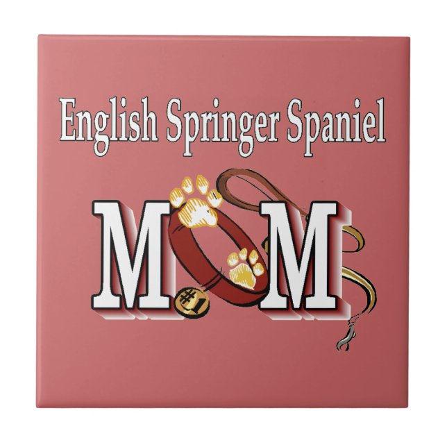 Engelska Springer Spaniel Mamma Gifts Kakelplatta (Framsidan)