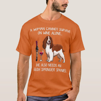 Engelska Springer Spaniel och vin Rolig hund T Shirt