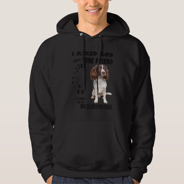 Engelska Springer Spaniel Quote Mamma Pappa Print, Hoodie (Framsida)