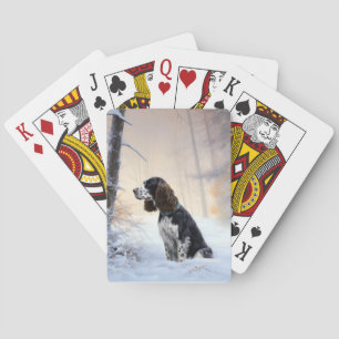 Engelska Springer-spanjoren Låt det snöa jul Casinokort