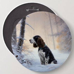 Engelska Springer-spanjoren Låt det snöa jul Knapp