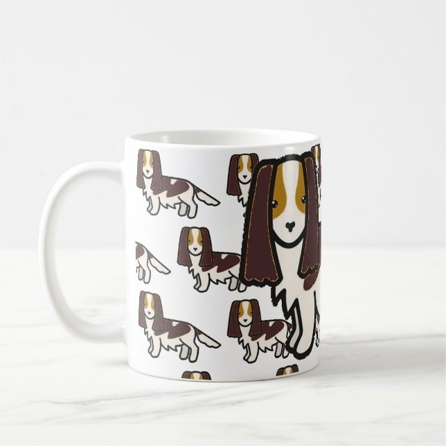 Engelska Springer Spansk Liver Tri Tecknad Kaffemugg (Vänster)
