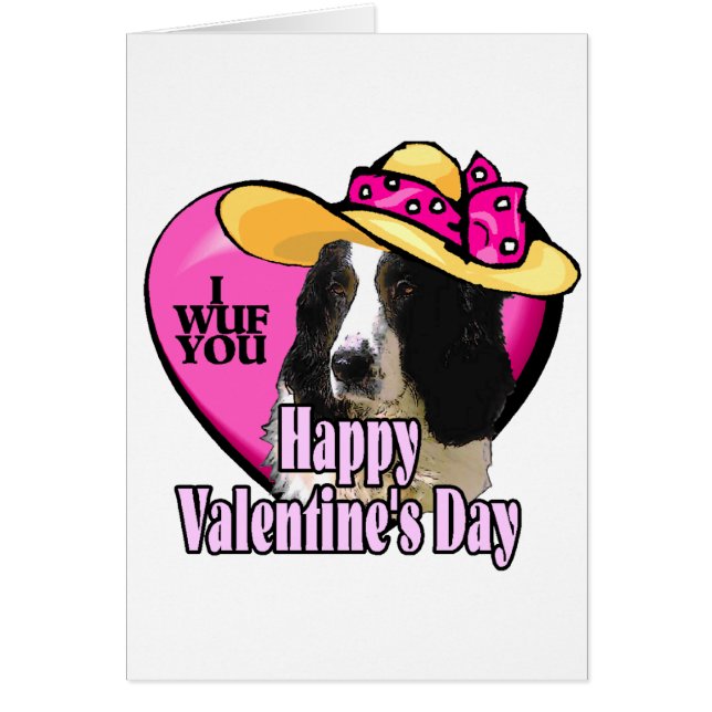 Engelska Springer Spansk Valentines day Hälsningskort (Framsidan)