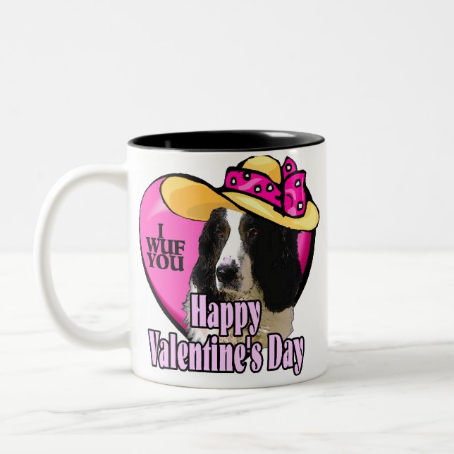 Engelska Springer Spansk Valentines day Två-Tonad Mugg (Vänster)