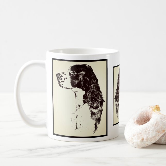 Engelska Springer Spansk Vintage Art Kaffemugg (Med munk)
