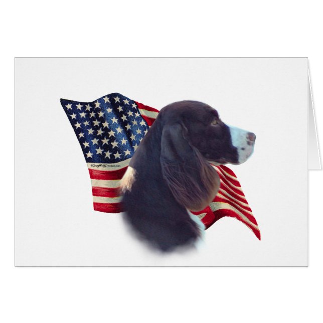 Engelska Springer Spanska Flagga Hälsningskort (Framsidan Horizontal)