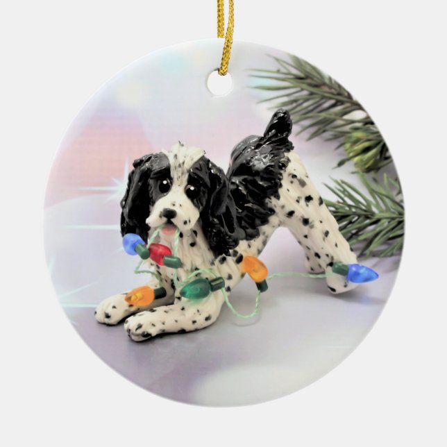 Engelska Springer Spanska Hund jul Ornament (Framsidan)