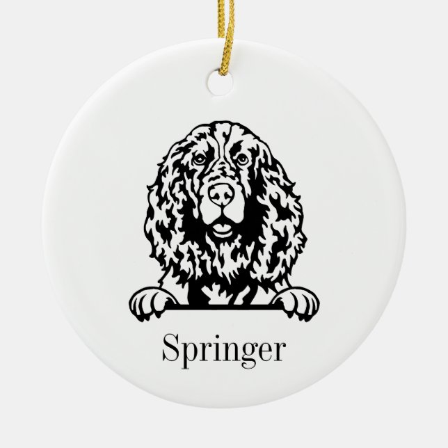 Engelska Springer Spanska hund ornament (Framsidan)