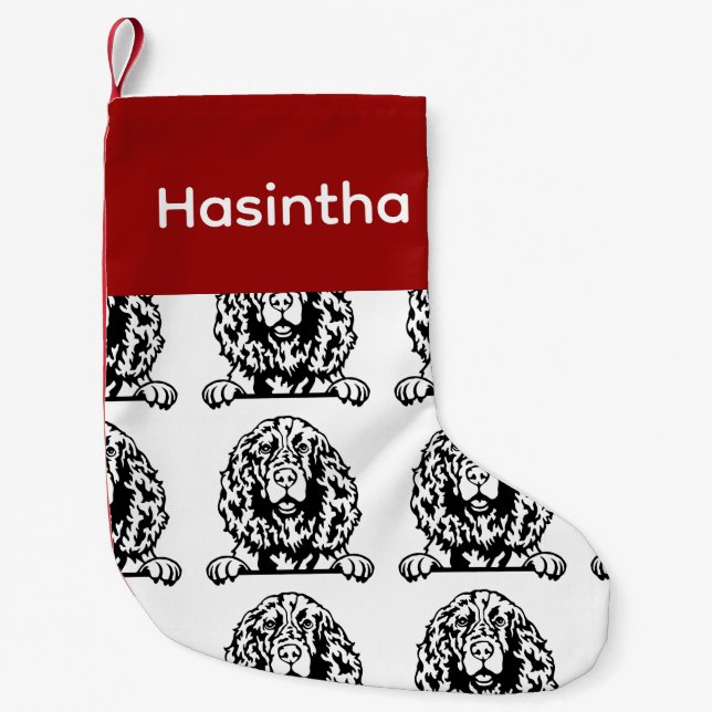 Engelska Springer Spanska hund Sucks Customized hu Liten Julstrumpa (Framsidan)