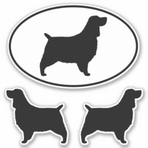 Engelska Springer Spanska Silhouettes Sticker Set Klistermärken