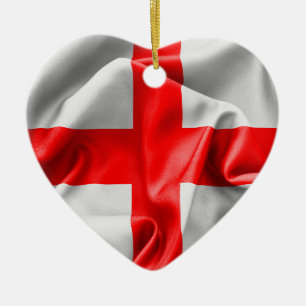 Engelska St Georges Kor Flagga Julgransprydnad Keramik