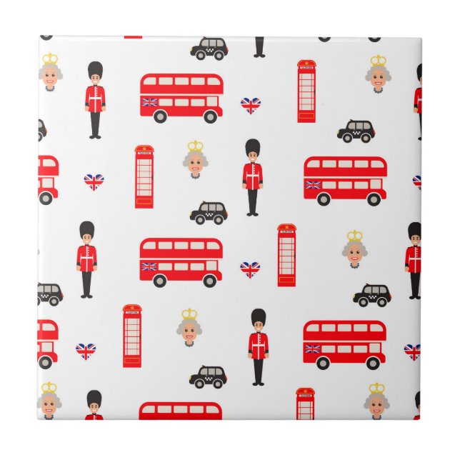 Engelska symboler Mönster Kakelplatta (Framsidan)