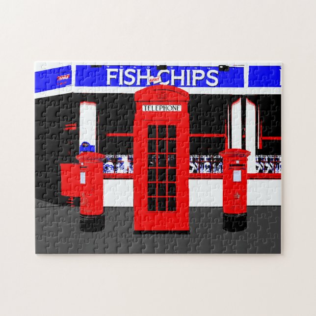 Engelska symboler typisk England Pussel (Horisontell)