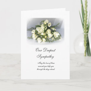 Engelska: Sympathy white freesias & ro Kort