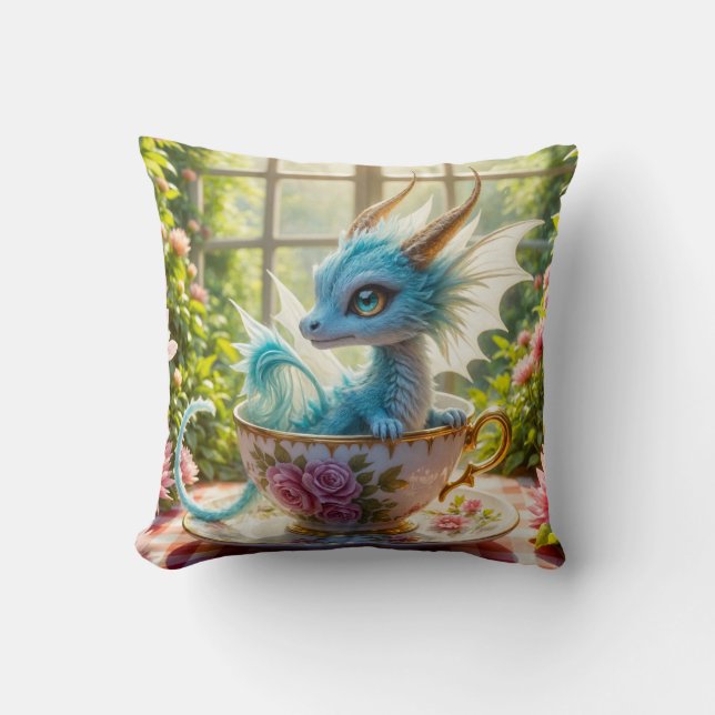 Engelska Tea Dragon Pillow Kudde (Framsida)