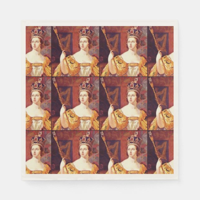 Engelska Tea Party Queen Victoria Papper Napkins Pappersservett (Framsidan)