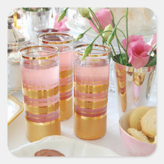 Engelska Tea Rosa Lemonade Sticker Fyrkantigt Klistermärke