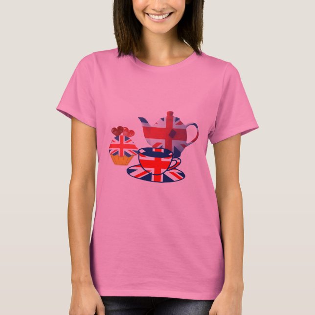 Engelska Tea-Time, fackliga jackkonstgåvor Tee Shirt (Framsida)