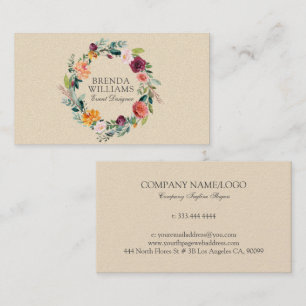 Engelska trädgårdsblommor: utandningsaffär ca visitkort