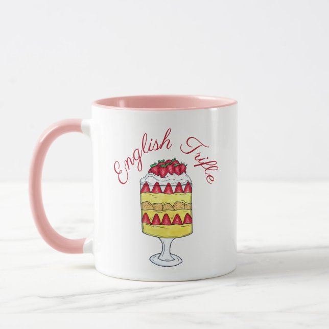 Engelska Trifle Fruit Custon Dessert British Food Mugg (Vänster)