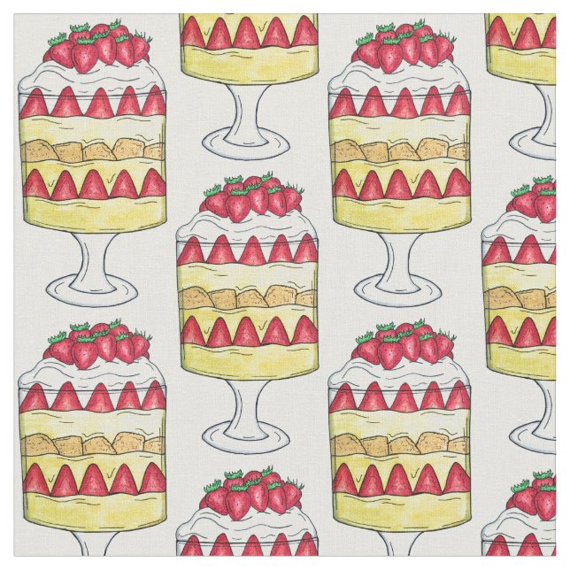 Engelska Trifle Fruit Custon Dessert British Food Tyg (Närbild)