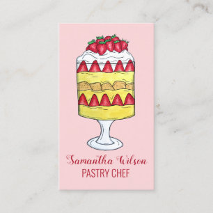 Engelska Trifle Fruit Custon Dessert British Food Visitkort