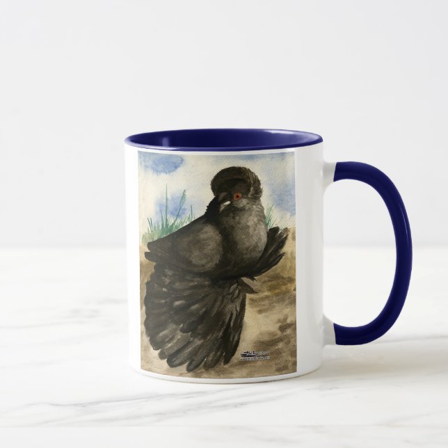 Engelska Trumpeter Dun Pigeon Mugg (Höger)
