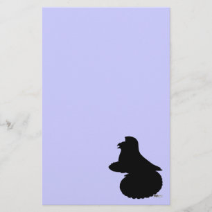 Engelska Trumpeter Pigeon Silhouette Brevpapper