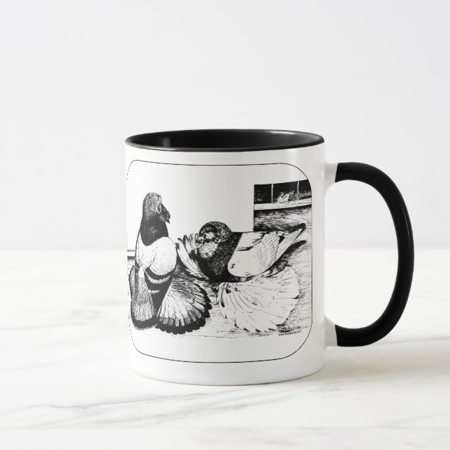 Engelska Trumpeter Pigeons Mugg (Höger)