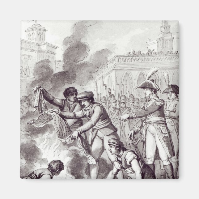 Engelska varor brända i Amsterdam Magnet (Framsidan)