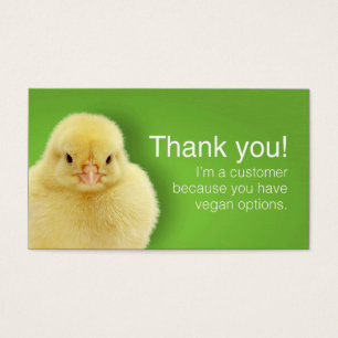 (Engelska) Veganbeskyddarekort, Visitkort