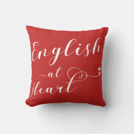 Engelska vid Heart Throw Cushion, England Kudde